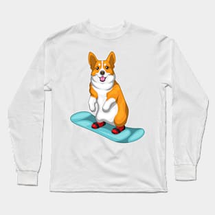 Corgi Snowboard Winter sports Long Sleeve T-Shirt